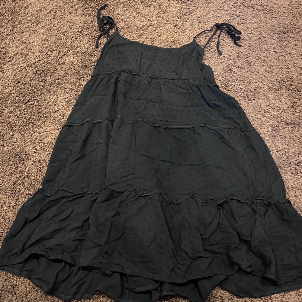 Black Tiered Dress with Straps
